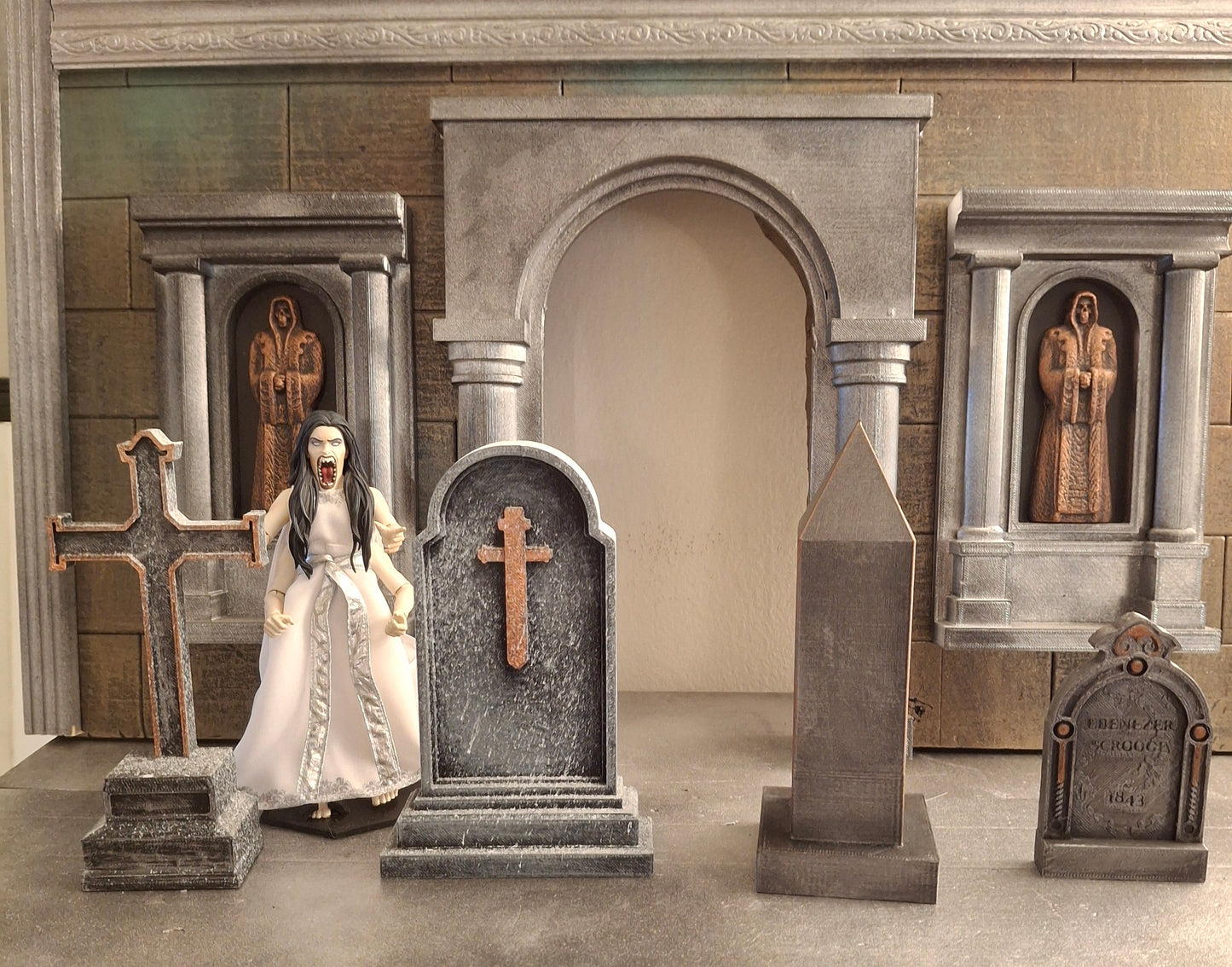 Mythic Legions Cemetery Graveyard Tombstone diorama accessory set #3 of 4 XL custom Mezco Neca Marvel Legends
