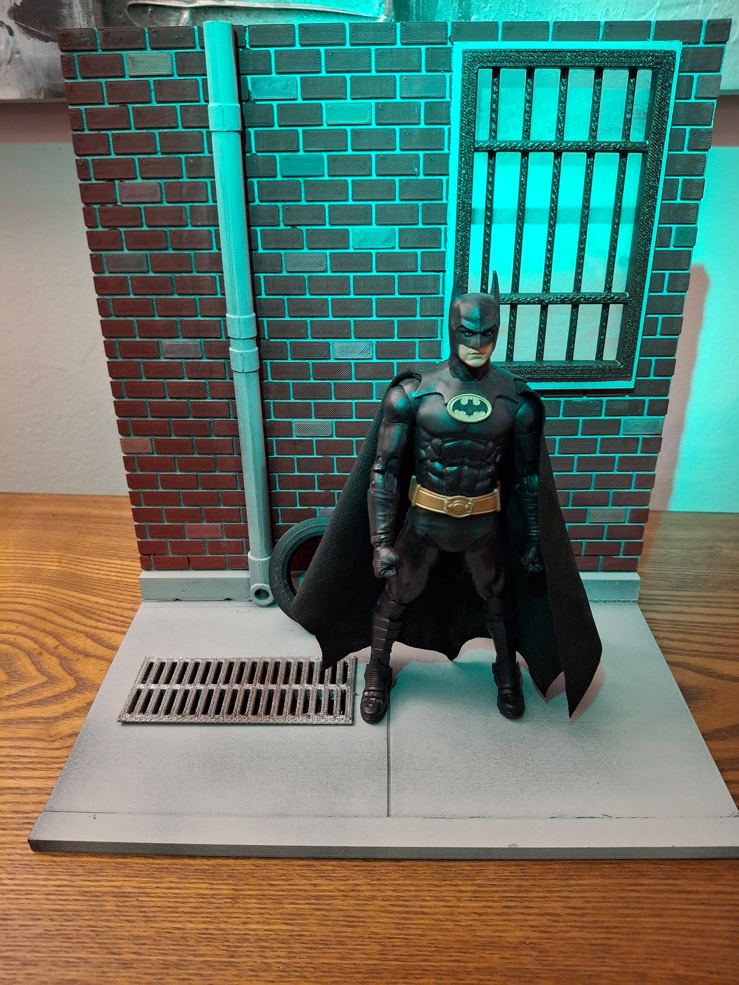 3d Printed painted custom Brick City diorama 1/12 scale for action figure photography Marvel Legends TMNT Mezco Neca