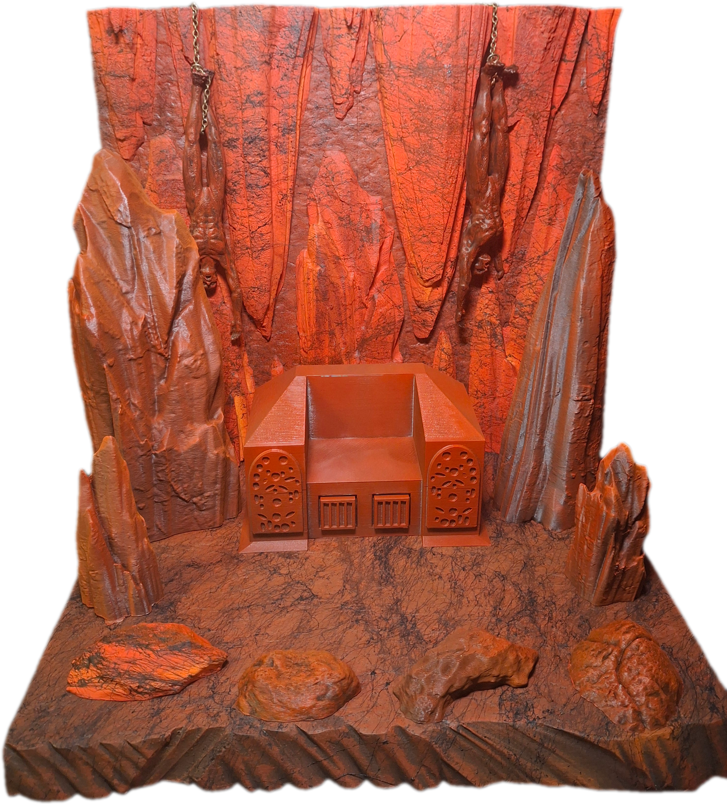 Action Figure Detolf Diorama "In Hell" Mephisto Fire Backdrop Mythic Legions Savage Crucible Neca Valaverse GI Joe Marvel Legends Cosmic Legions