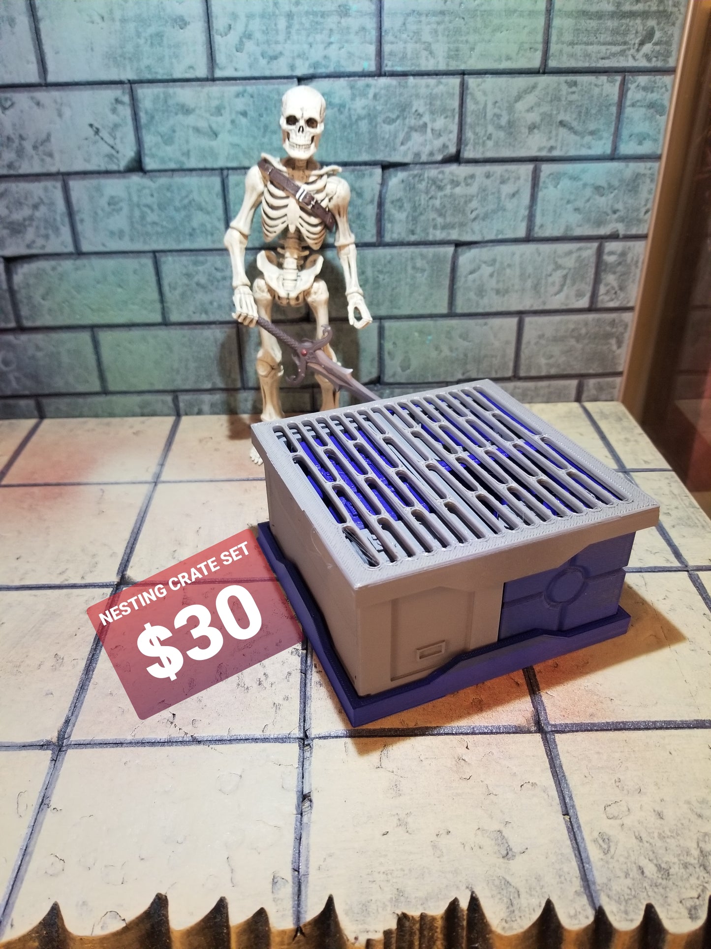 3D Printed set of Nesting Crates and Accessories for Action Figure Photography Star Wars Cosmic Legions Marvel Legends Mezco