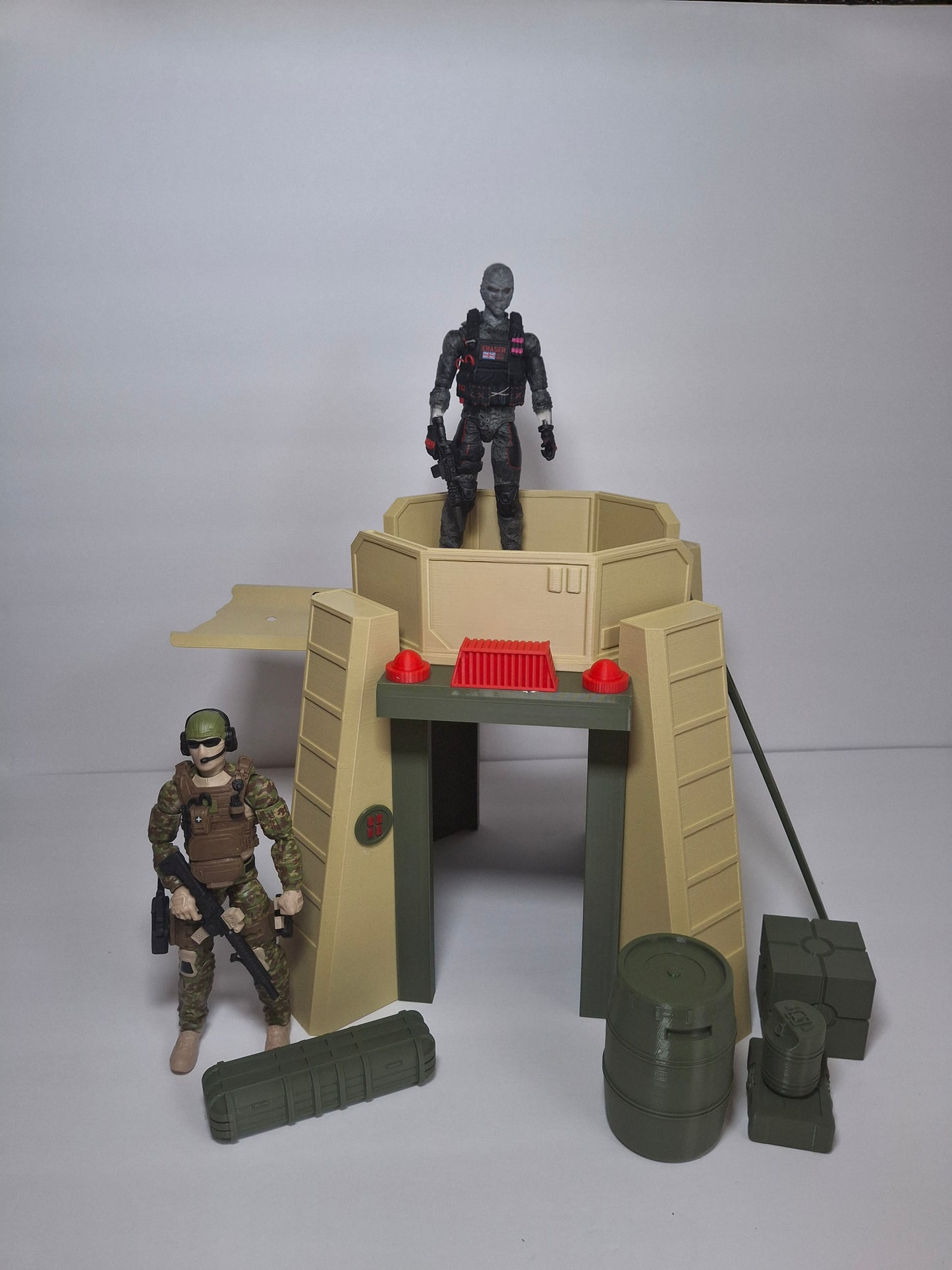 Military Outpost GI Joe 1/12 scale for action figure photography GI Joe Classified Cosmic Legions Valaverse Star Wars Monster Force Marvel Legends Mezco olive khaki