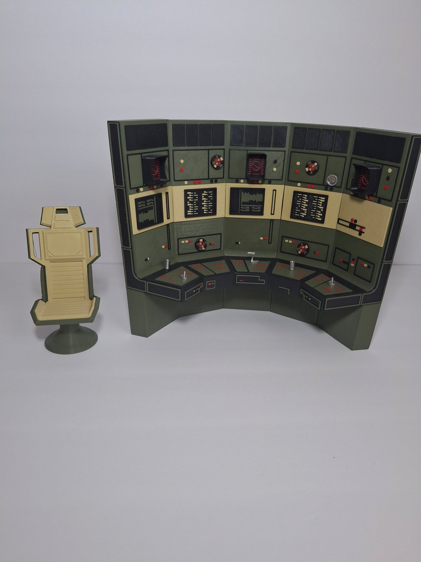 Command Center Console 1/12 scale for action figure photography GI Joe Classified Cosmic Legions Valaverse Star Wars Monster Force Marvel Legends Mezco Olive Khaki