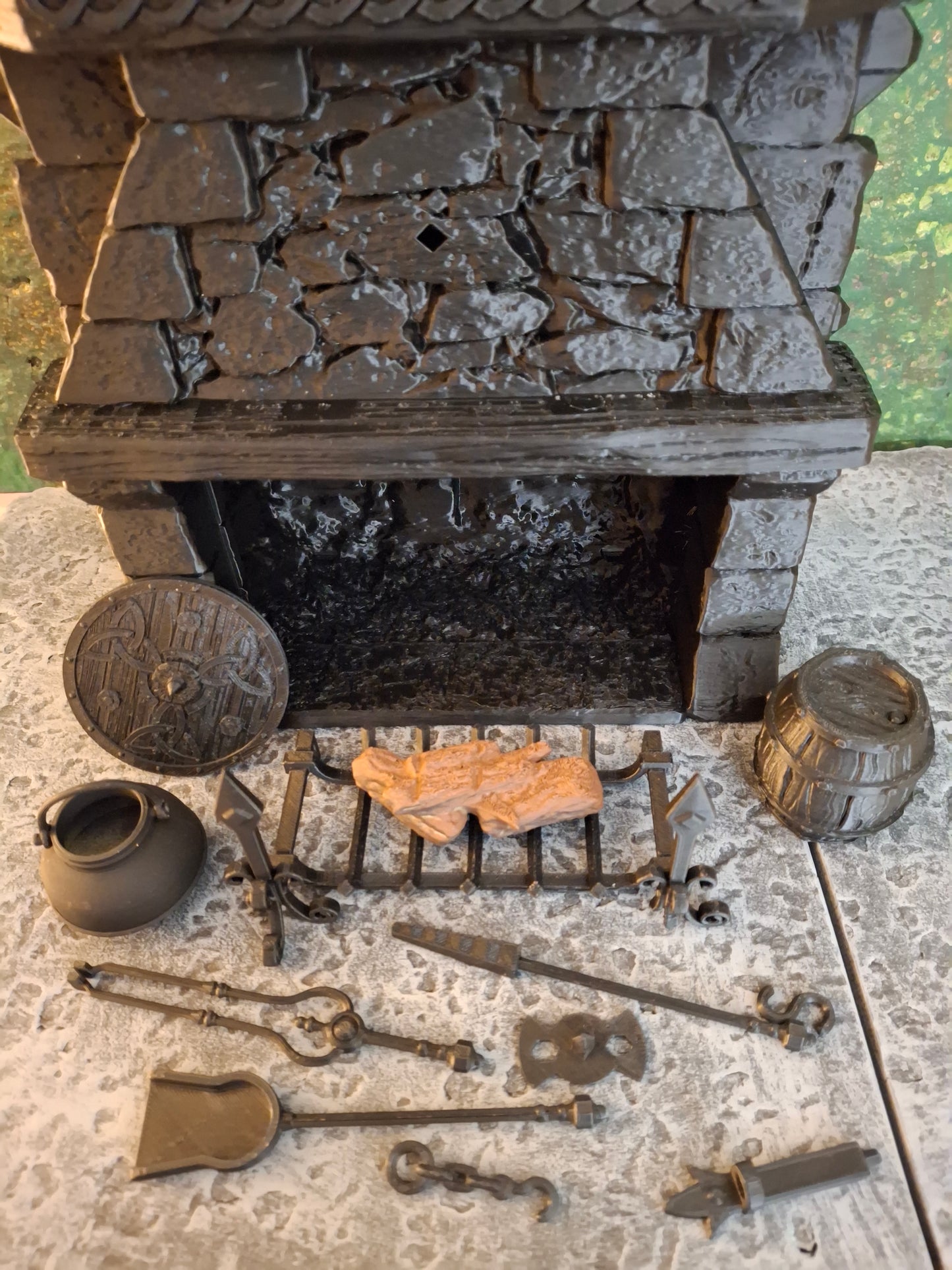 3D Printed Raw Unpainted Tavern Diorama Fireplace section Unassembled 1/12 1/10 scale for action figure photography Mythic Legions Marvel Legends Mezco Neca Medieval