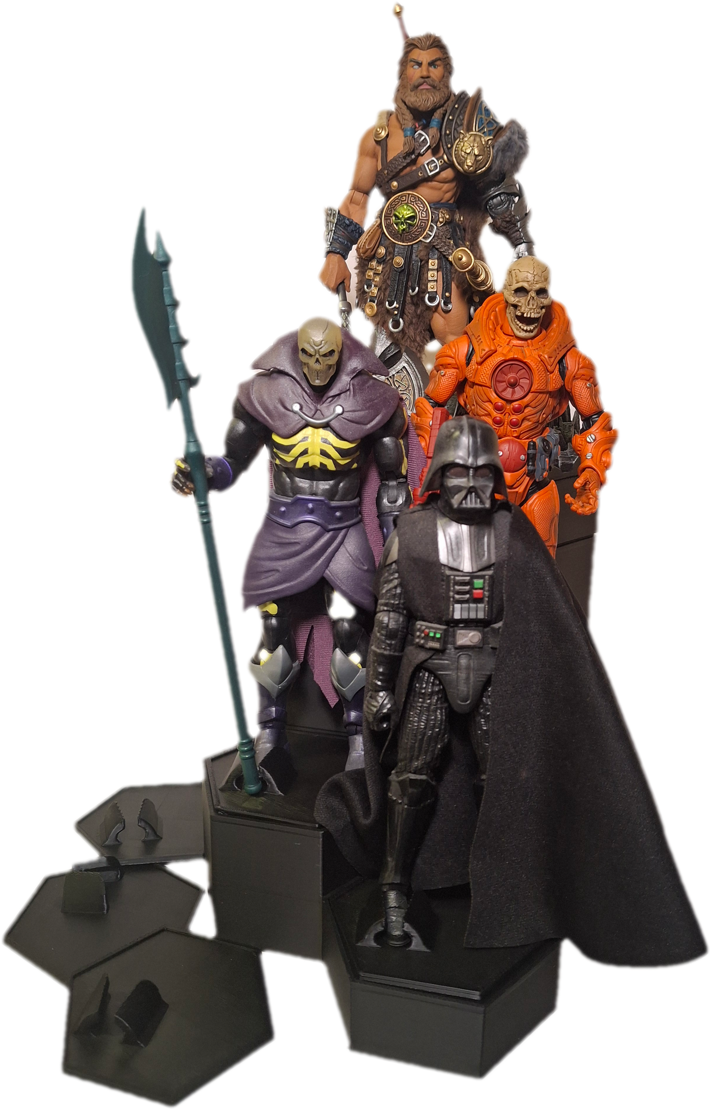 Action figure Deluxe Hex Stand with Terrain topper Mythic Legions Valaverse GI Joe Classified Star Wars Black Series