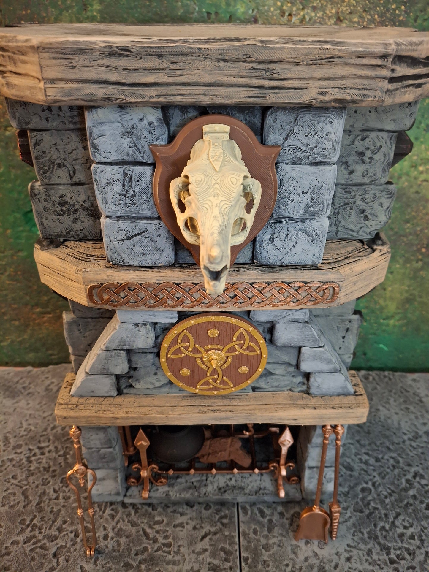 3D Printed Painted Tavern Diorama Fireplace section 1/12 1/10 scale for action figure photography Mythic Legions Marvel Legends Mezco Neca Medieval