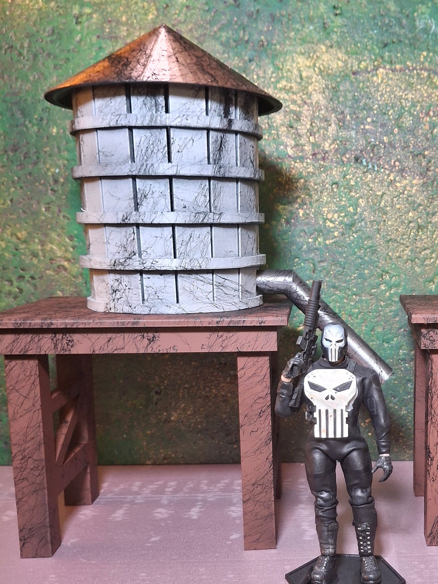 Action Figure Diorama Accessory NYC Water Tower City Backdrop Neca Valaverse GI Joe Marvel Legends Spiderman Punisher