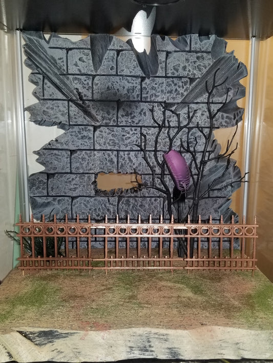 Mythic Legions Medieval style Diorama 14x14x11 Detolf Size "The Fence"