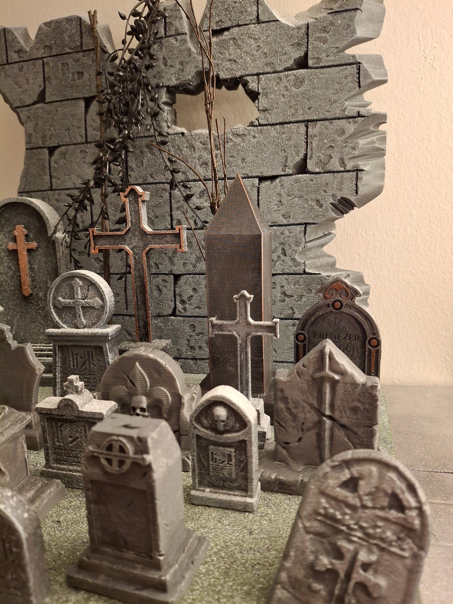 Mythic Legions Cemetery Graveyard Tombstone diorama accessory set master set of 20 custom Mezco Neca Marvel Legends