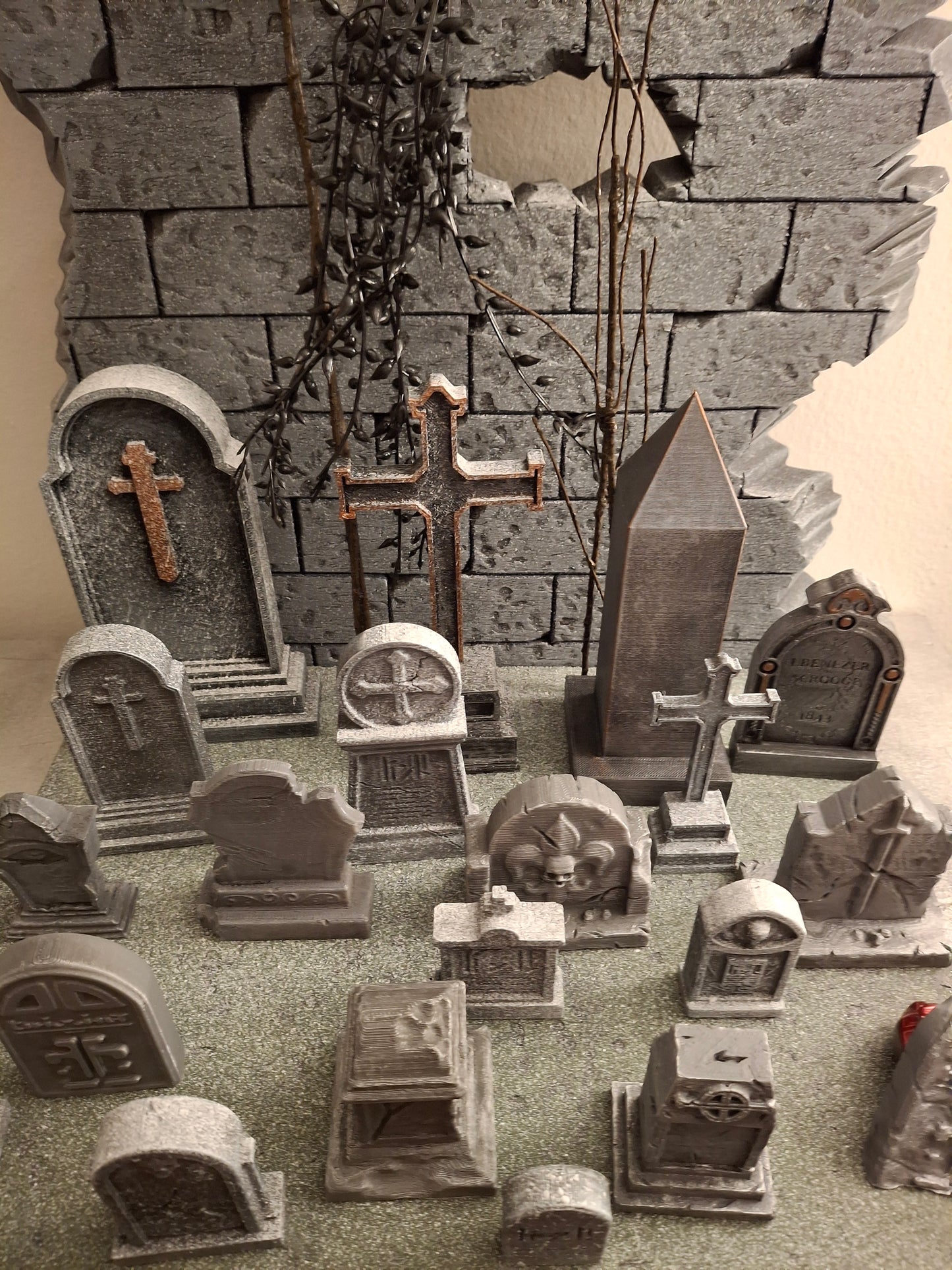 Mythic Legions Cemetery Graveyard Tombstone diorama accessory set master set of 20 custom Mezco Neca Marvel Legends