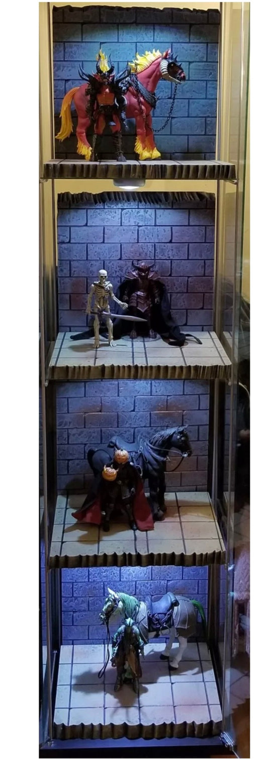 4 Pack Basic Stone Wall for Detolf Action Figure Diorama Backdrop Mythic Legions Savage Crucible Valaverse GI Joe Marvel Legends Spiderman Punisher