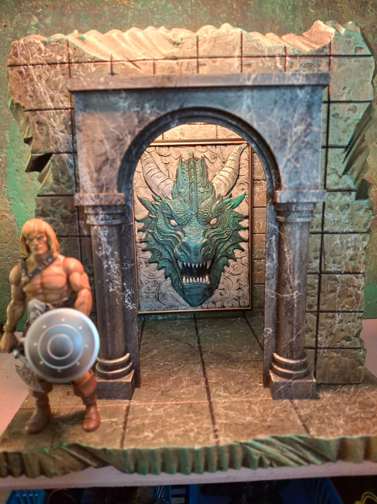 Action Figure Detolf Diorama Dual Layer Dragon Backdrop Mythic Legions Savage Crucible Neca Valaverse GI Joe Marvel Legends Spiderman Punisher
