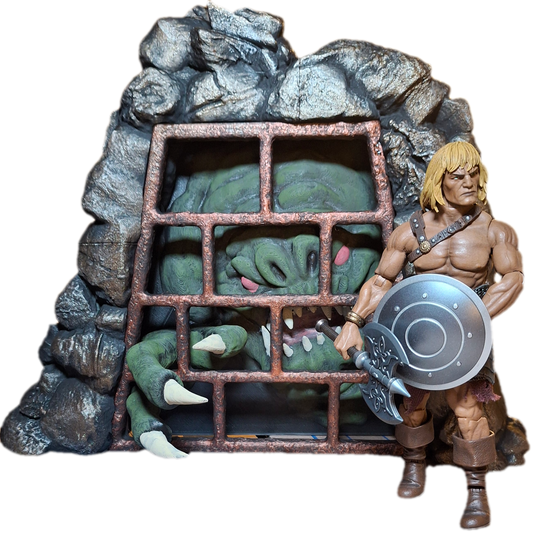 Action Figure Mini-Diorama Caged Creature Rancor Backdrop Mythic Legions Savage Crucible Neca Valaverse GI Joe Marvel Legends Spiderman Star Wars Black Series