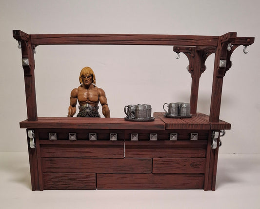 3D Printed Painted Tavern Bar Deluxe 1/12 1/10 scale for action figure photography Mythic Legions Marvel Legends Mezco Neca Medieval