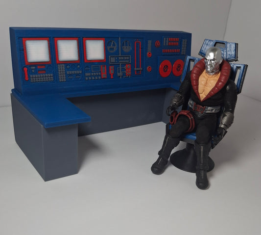 Computer Console 1/12 scale for action figure photography GI Joe Classified Cosmic Legions Valaverse Star Wars Monster Force Marvel Legends Mezco Cobra Blue