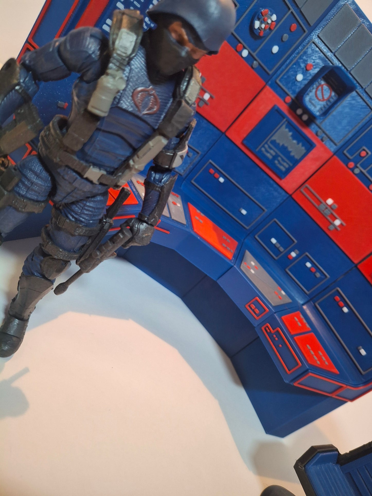 Cobra Command Center Console 1/12 scale for action figure photography GI Joe Classified Cosmic Legions Valaverse Star Wars Monster Force Marvel Legends Mezco Cobra Blue