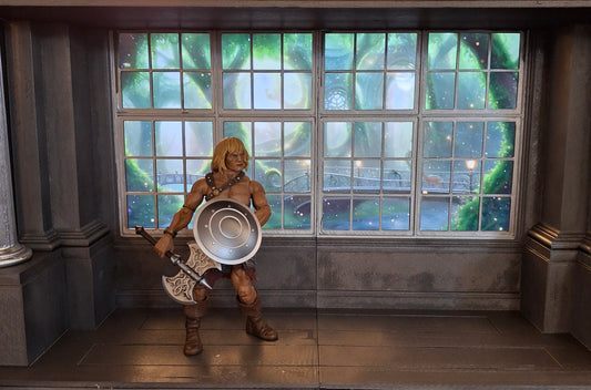 3D Printed painted Castle Hallway with Window diorama 1/12 scale for action figure photography Marvel Legends TMNT Mezco Neca