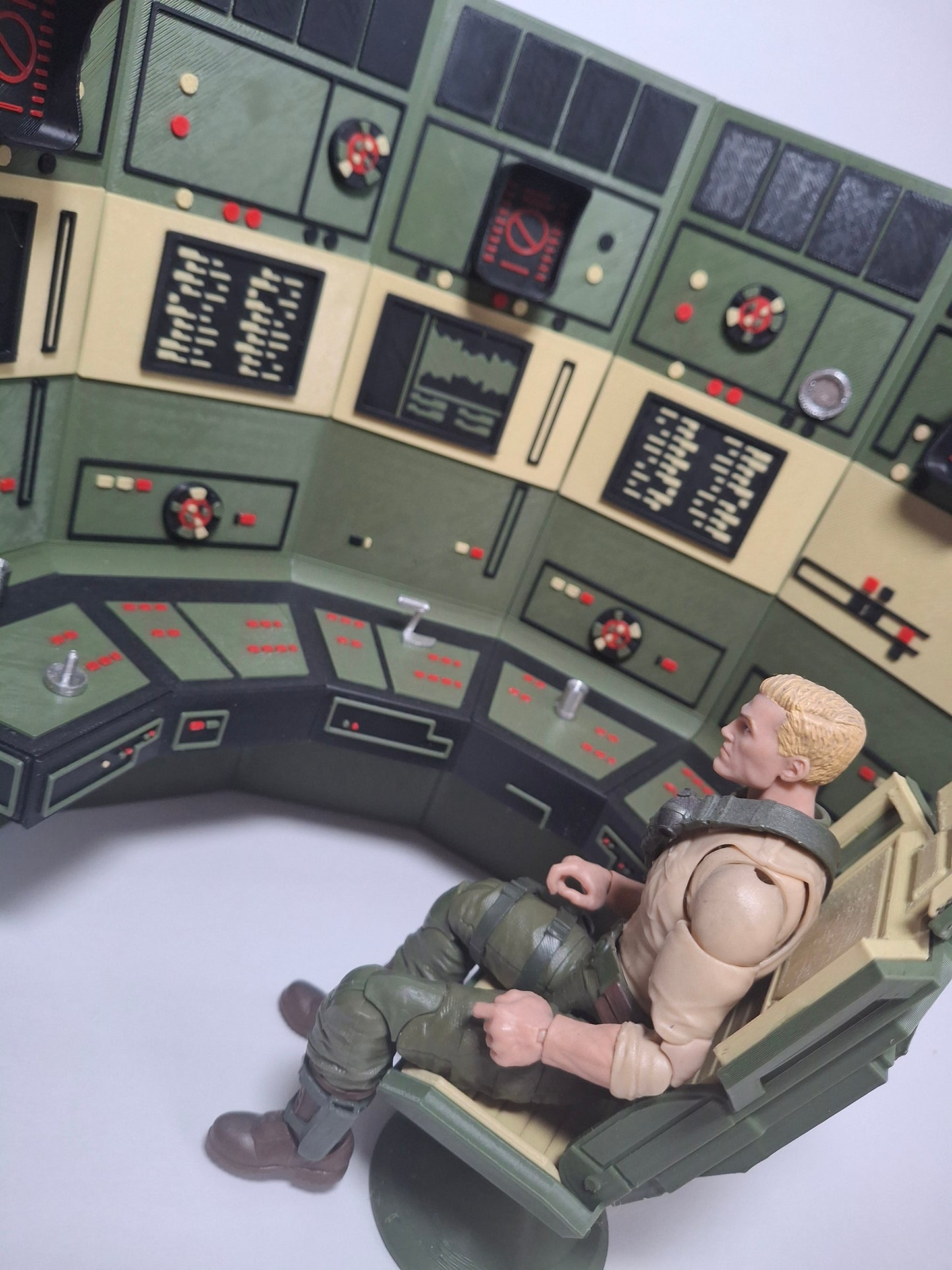 Command Center Console 1/12 scale for action figure photography GI Joe Classified Cosmic Legions Valaverse Star Wars Monster Force Marvel Legends Mezco Olive Khaki