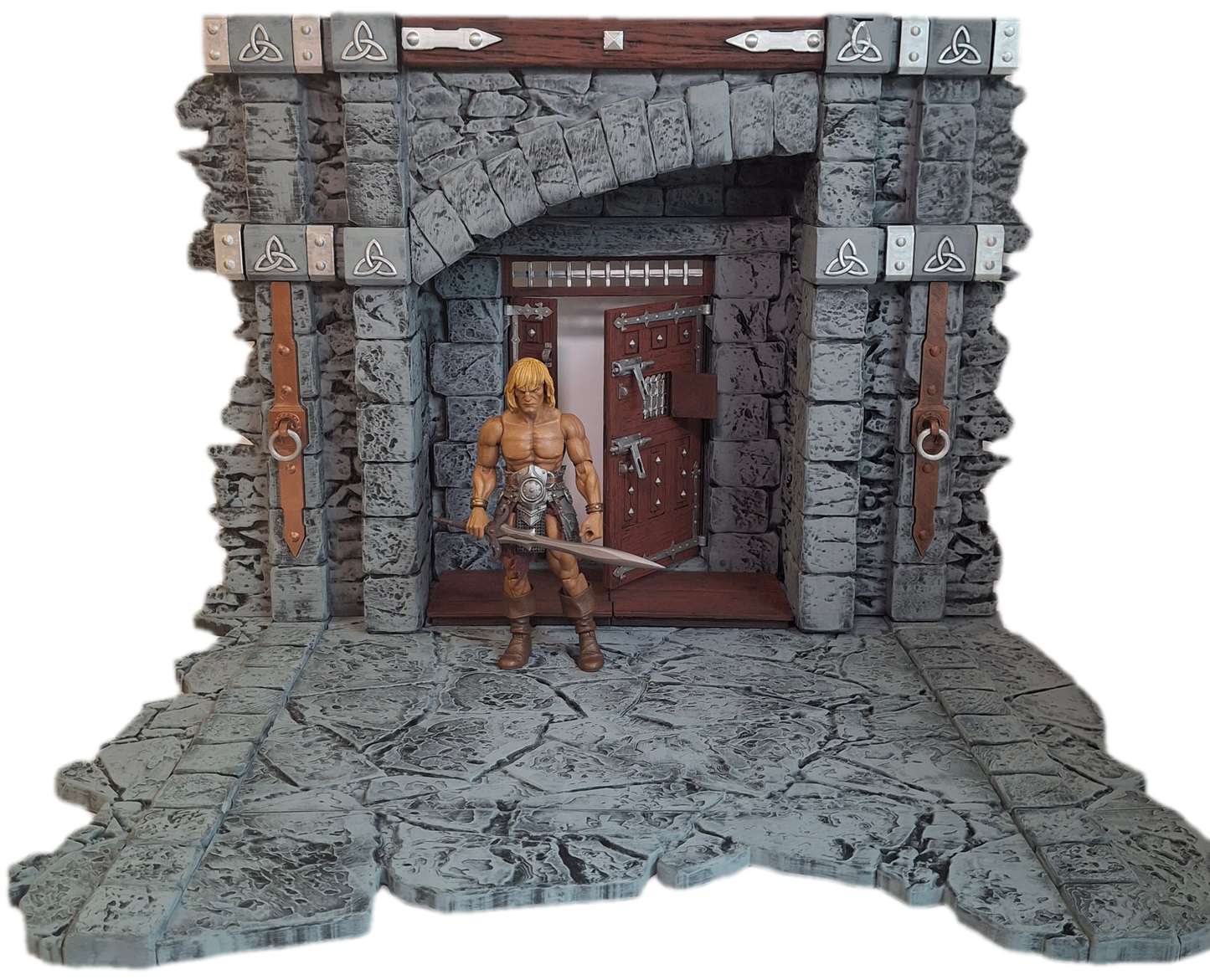 3D Printed Painted Tavern Entrance Diorama 1/12 1/10 scale for action figure photography Mythic Legions Marvel Legends Mezco Neca Medieval