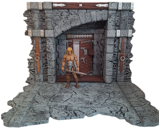 3D Printed Painted Tavern Entrance Diorama 1/12 1/10 scale for action figure photography Mythic Legions Marvel Legends Mezco Neca Medieval