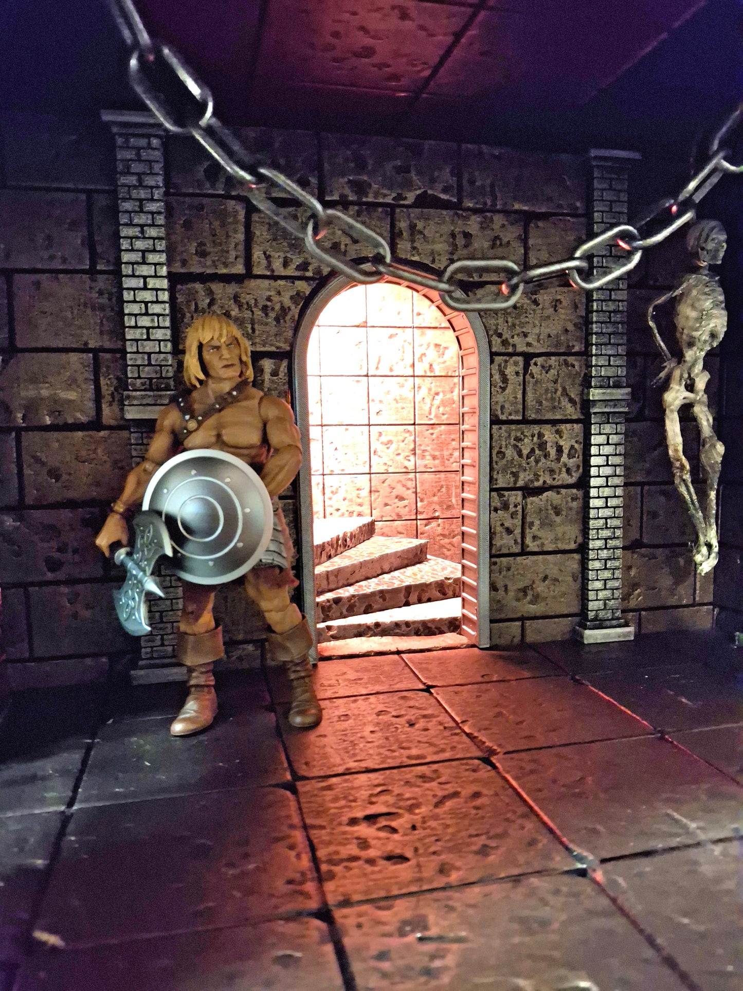 Custom Dungeon diorama 1/12 scale for action figure photography Mythic Legions Marvel Legends TMNT Mezco Neca 15x12x12