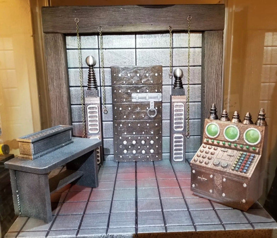 Mythic Legions Frankenstein Monster Mad Scientist Lab Laboratory Figura Obscura diorama handmade custom Mezco Neca Marvel Legends