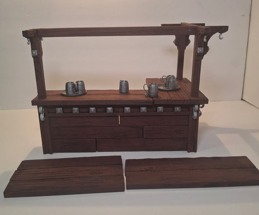 3D Printed Painted Tavern Bar Complete 1/12 1/10 scale for action figure photography Mythic Legions Marvel Legends Mezco Neca Medieval