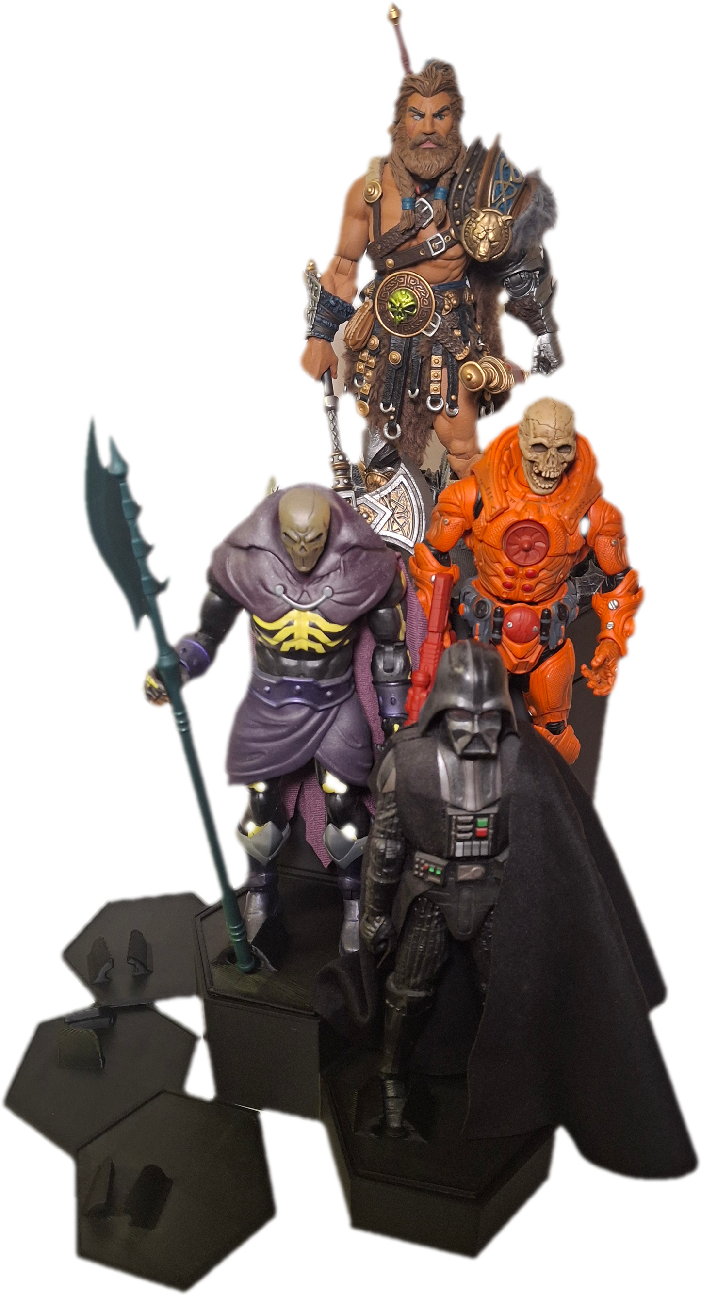Action figure Deluxe Hex Stand with Terrain topper Mythic Legions Valaverse GI Joe Classified Star Wars Black Series