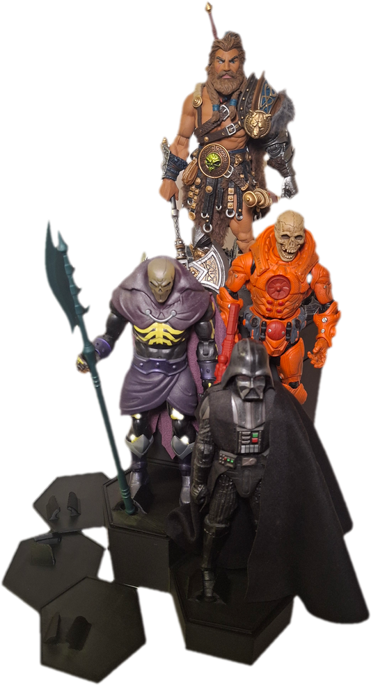 Action figure Deluxe Hex Stand with Terrain topper Mythic Legions Valaverse GI Joe Classified Star Wars Black Series
