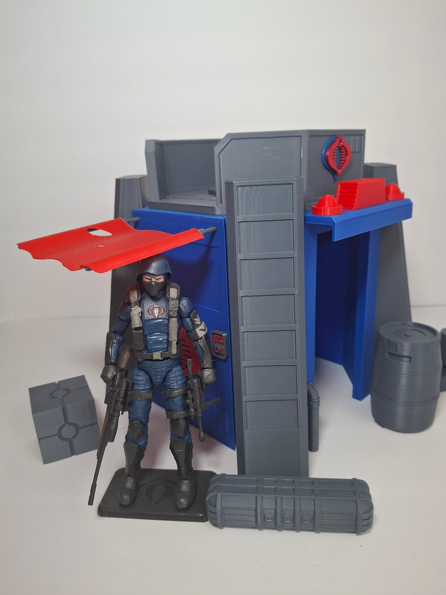 Military Outpost Cobra 1/12 scale for action figure photography GI Joe Classified Cosmic Legions Valaverse Star Wars Monster Force Marvel Legends Mezco Cobra Blue