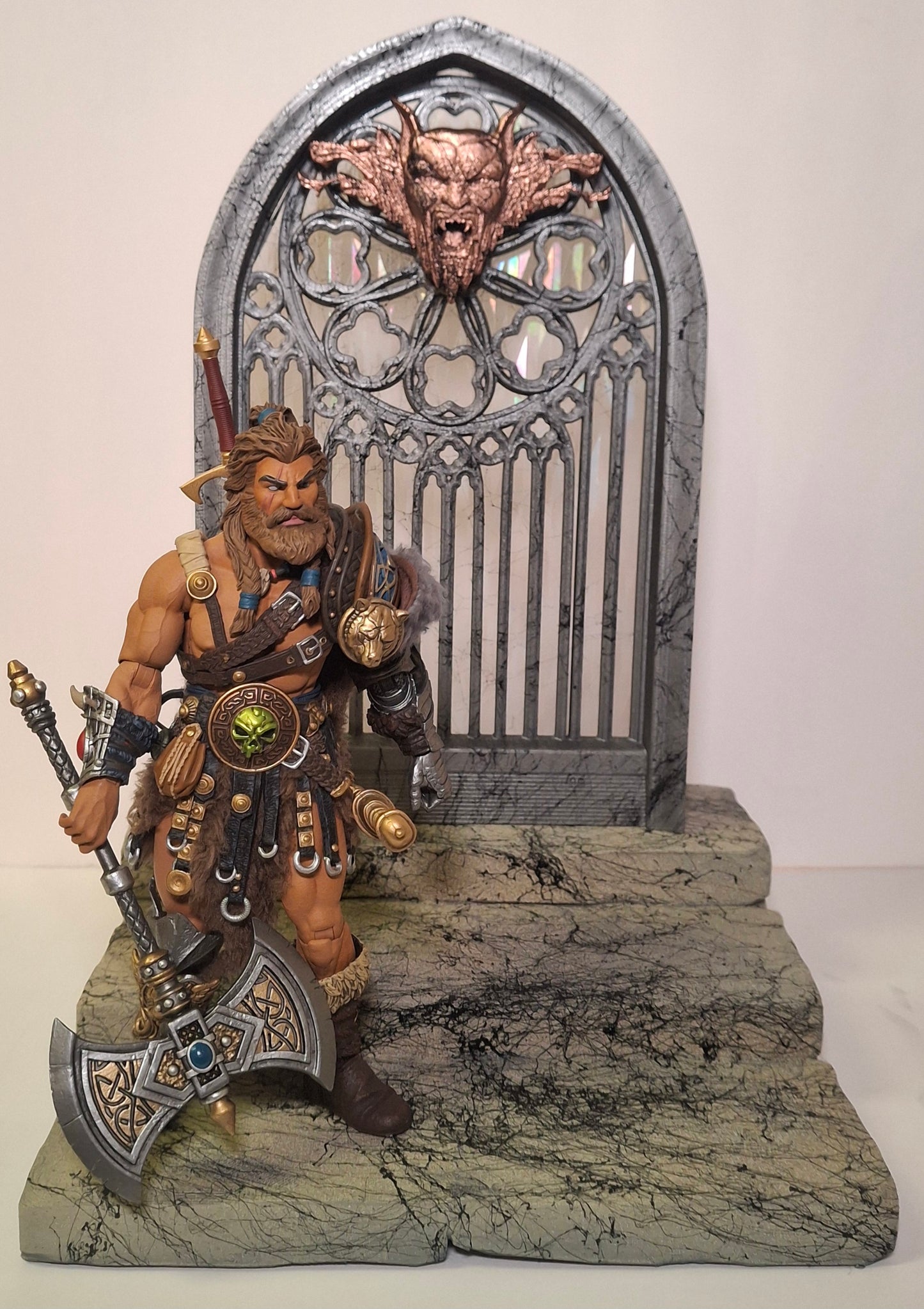 Gothic Window Action Figure Diorama Mini-Backdrop Mythic Legions Savage Crucible Valaverse GI Joe Marvel Legends Spiderman Punisher Dracula