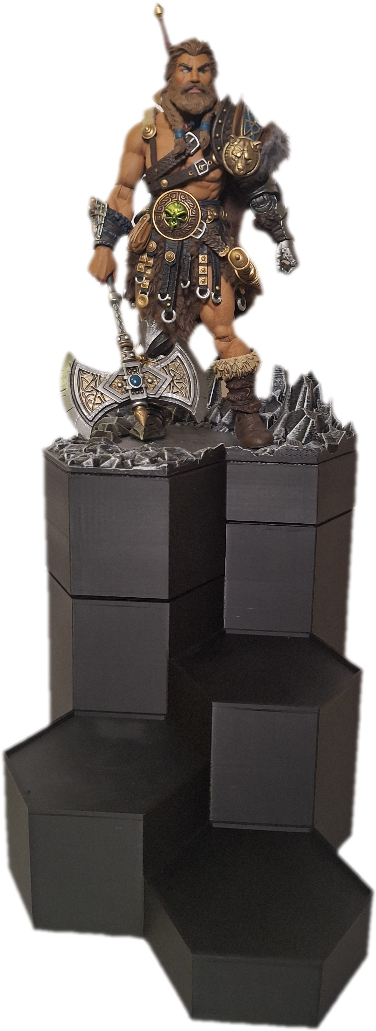 Action figure Deluxe Hex Stand with Terrain topper Mythic Legions Valaverse GI Joe Classified Star Wars Black Series