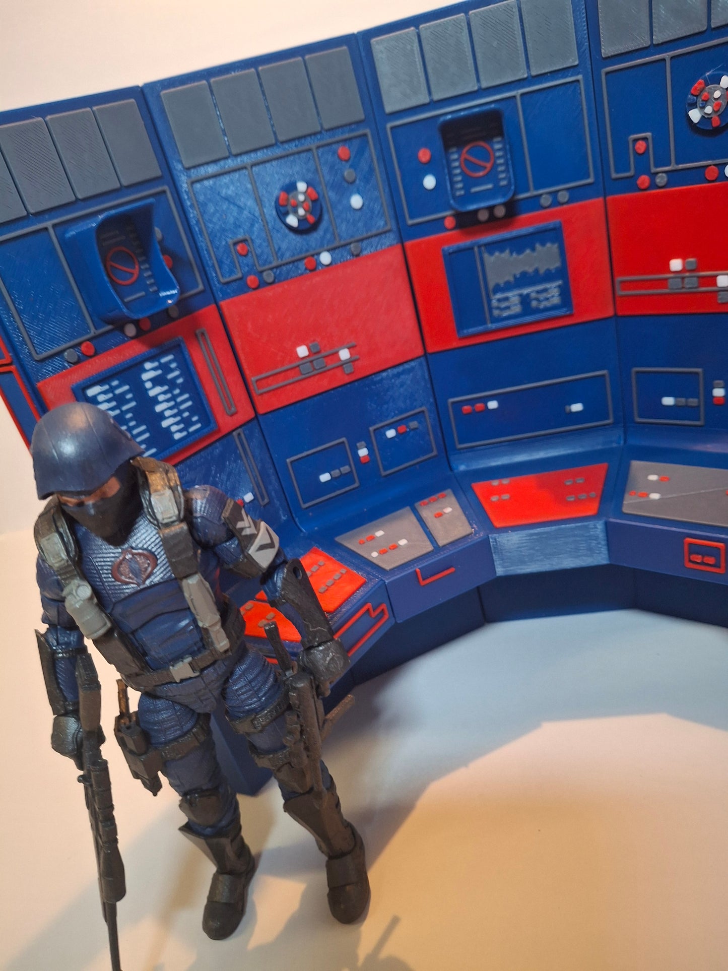 Cobra Command Center Console 1/12 scale for action figure photography GI Joe Classified Cosmic Legions Valaverse Star Wars Monster Force Marvel Legends Mezco Cobra Blue
