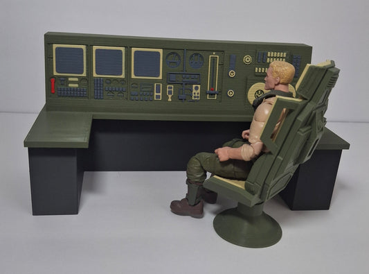 Computer Console 1/12 scale for action figure photography GI Joe Classified Cosmic Legions Valaverse Star Wars Monster Force Marvel Legends Mezco Olive Khaki