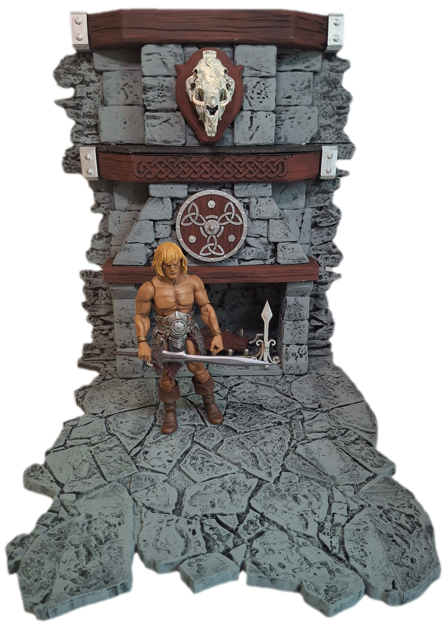 Tavern Fireplace Wall Action Figure Diorama Backdrop Mythic Legions Savage Crucible Valaverse GI Joe Marvel Legends Spiderman Punisher