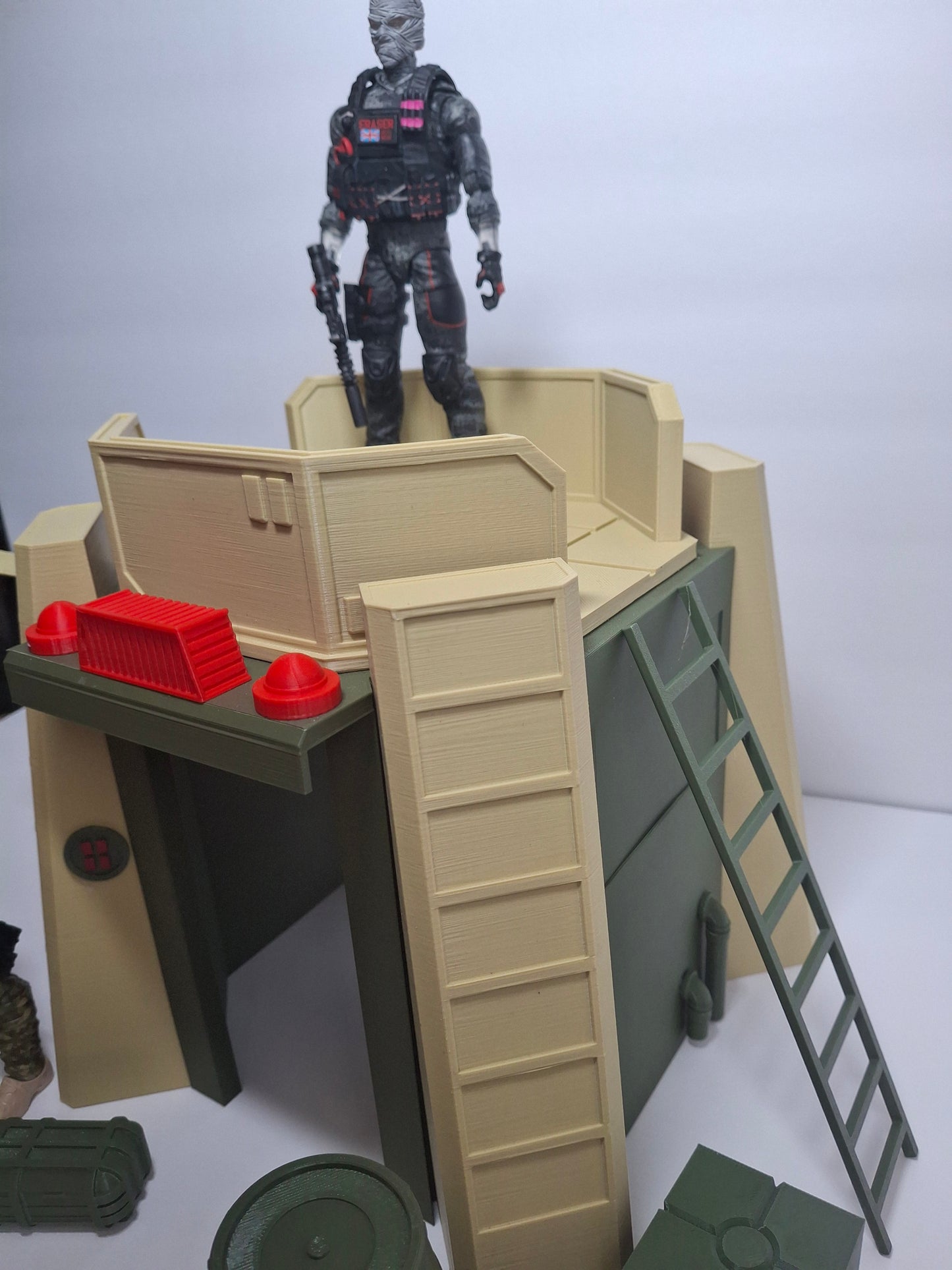 Military Outpost GI Joe 1/12 scale for action figure photography GI Joe Classified Cosmic Legions Valaverse Star Wars Monster Force Marvel Legends Mezco olive khaki