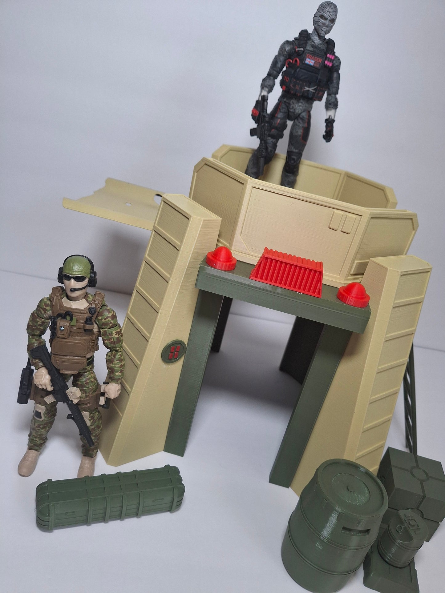Military Outpost GI Joe 1/12 scale for action figure photography GI Joe Classified Cosmic Legions Valaverse Star Wars Monster Force Marvel Legends Mezco olive khaki