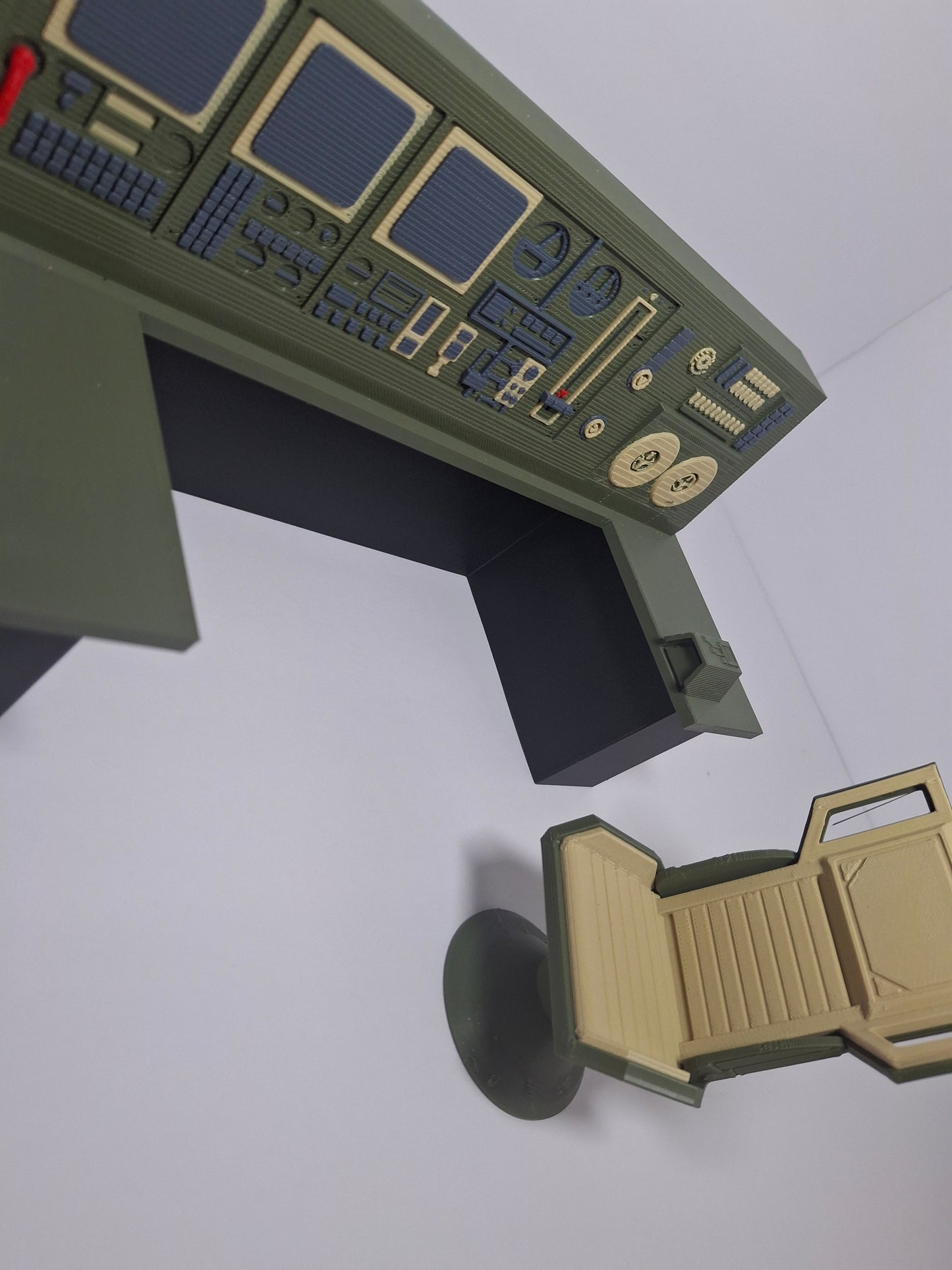 Computer Console 1/12 scale for action figure photography GI Joe Classified Cosmic Legions Valaverse Star Wars Monster Force Marvel Legends Mezco Olive Khaki