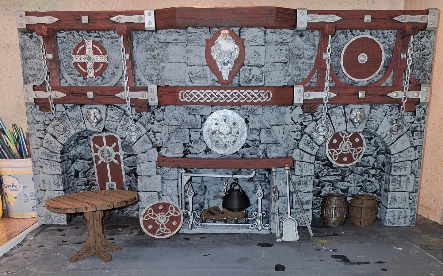 3D Printed Painted Tavern Diorama 1/12 1/10 scale for action figure photography Mythic Legions Marvel Legends Mezco Neca Medieval