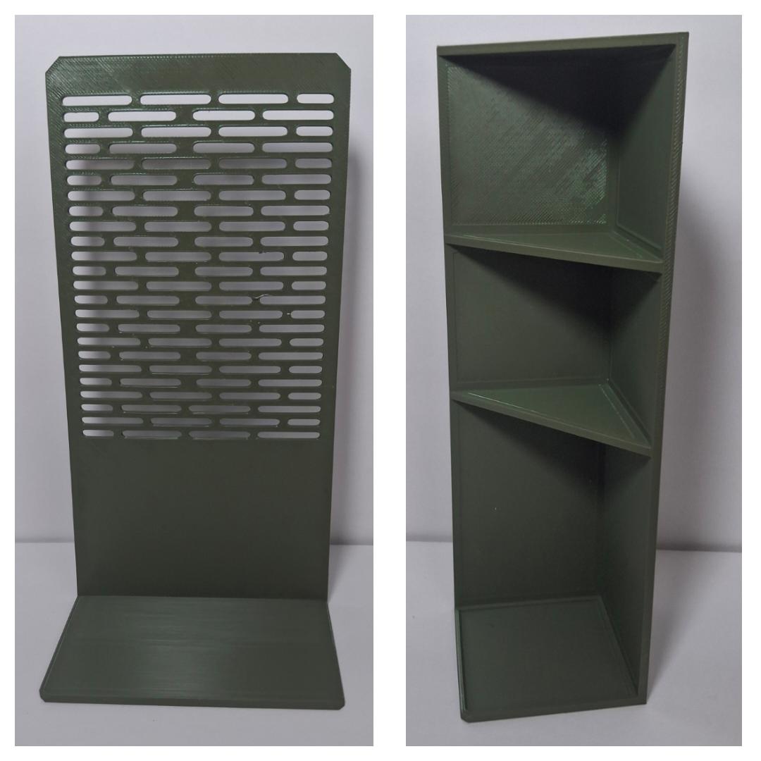 Weapon Storage Room "Piece E with corner"  Unpainted 1/12 scale for action figure photography GI Joe Classified Cosmic Legions Valaverse Star Wars Monster Force Marvel Legends Mezco olive green grey black