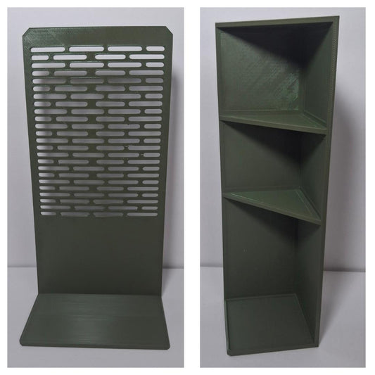 Weapon Storage Room "Piece E with corner"  Unpainted 1/12 scale for action figure photography GI Joe Classified Cosmic Legions Valaverse Star Wars Monster Force Marvel Legends Mezco olive green grey black