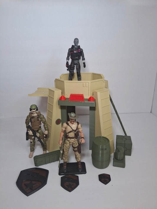 Military Outpost GI Joe 1/12 scale for action figure photography GI Joe Classified Cosmic Legions Valaverse Star Wars Monster Force Marvel Legends Mezco olive khaki