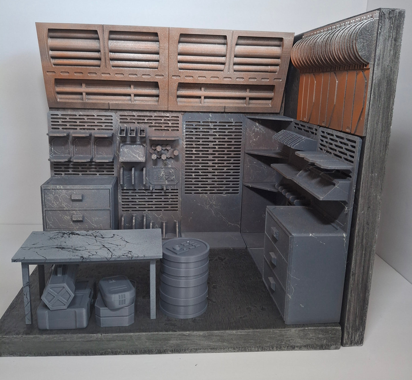 Full Weapon Storage Room Diorama 1/12 scale for action figure photography GI Joe Classified Cosmic Legions Valaverse Star Wars Monster Force Marvel Legends Mezco 14x11x13