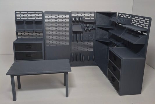 Weapon Storage Room 7 Piece Unpainted Set 1/12 scale for action figure photography GI Joe Classified Cosmic Legions Valaverse Star Wars Monster Force Marvel Legends Mezco olive green grey black