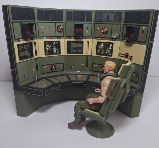 Command Center Console 1/12 scale for action figure photography GI Joe Classified Cosmic Legions Valaverse Star Wars Monster Force Marvel Legends Mezco Olive Khaki