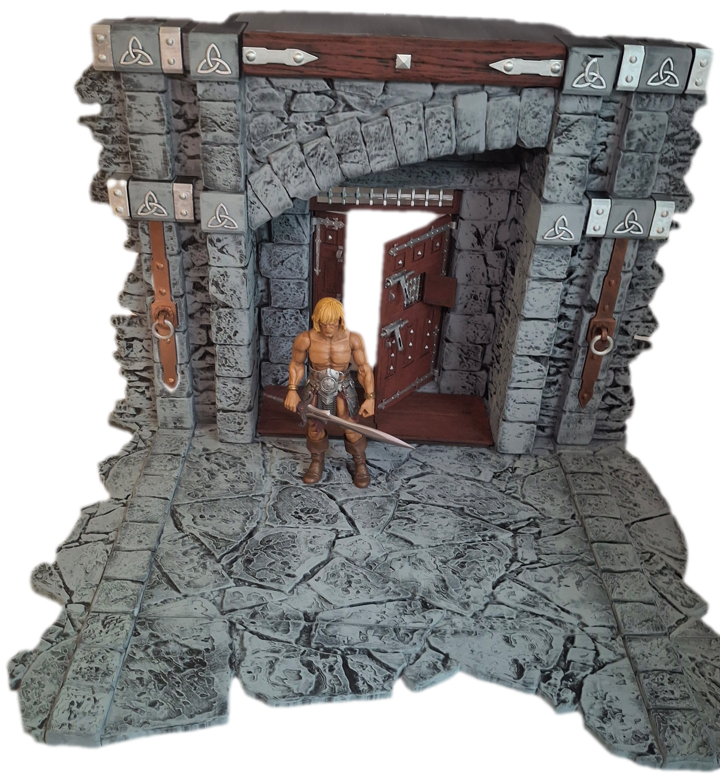 3D Printed Painted Tavern Entrance Diorama 1/12 1/10 scale for action figure photography Mythic Legions Marvel Legends Mezco Neca Medieval