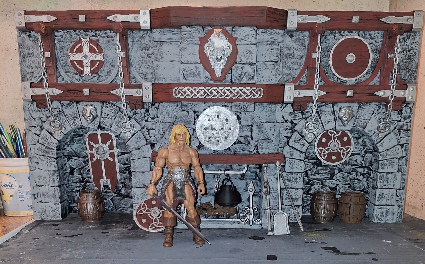 3D Printed Painted Tavern Diorama 1/12 1/10 scale for action figure photography Mythic Legions Marvel Legends Mezco Neca Medieval