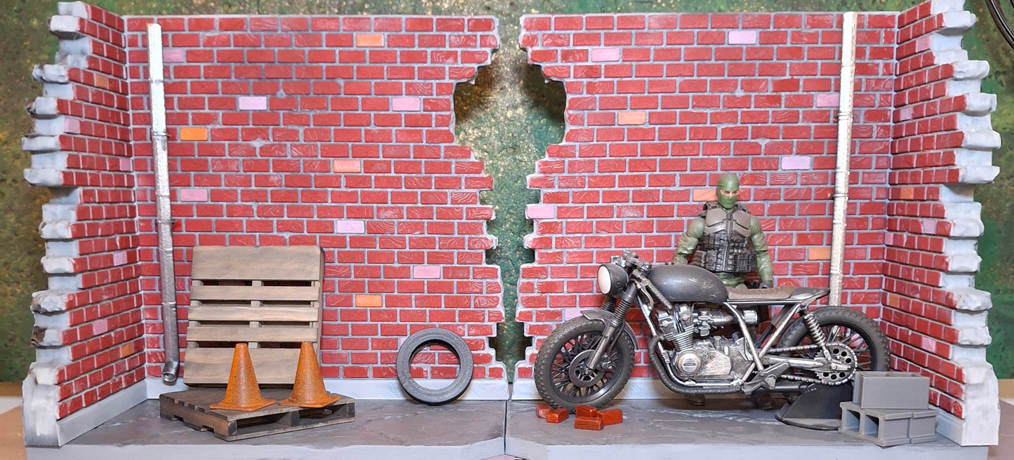 XL 3D Printed painted custom Brick City diorama 1/12 scale for action figure photography Marvel Legends TMNT Mezco Neca
