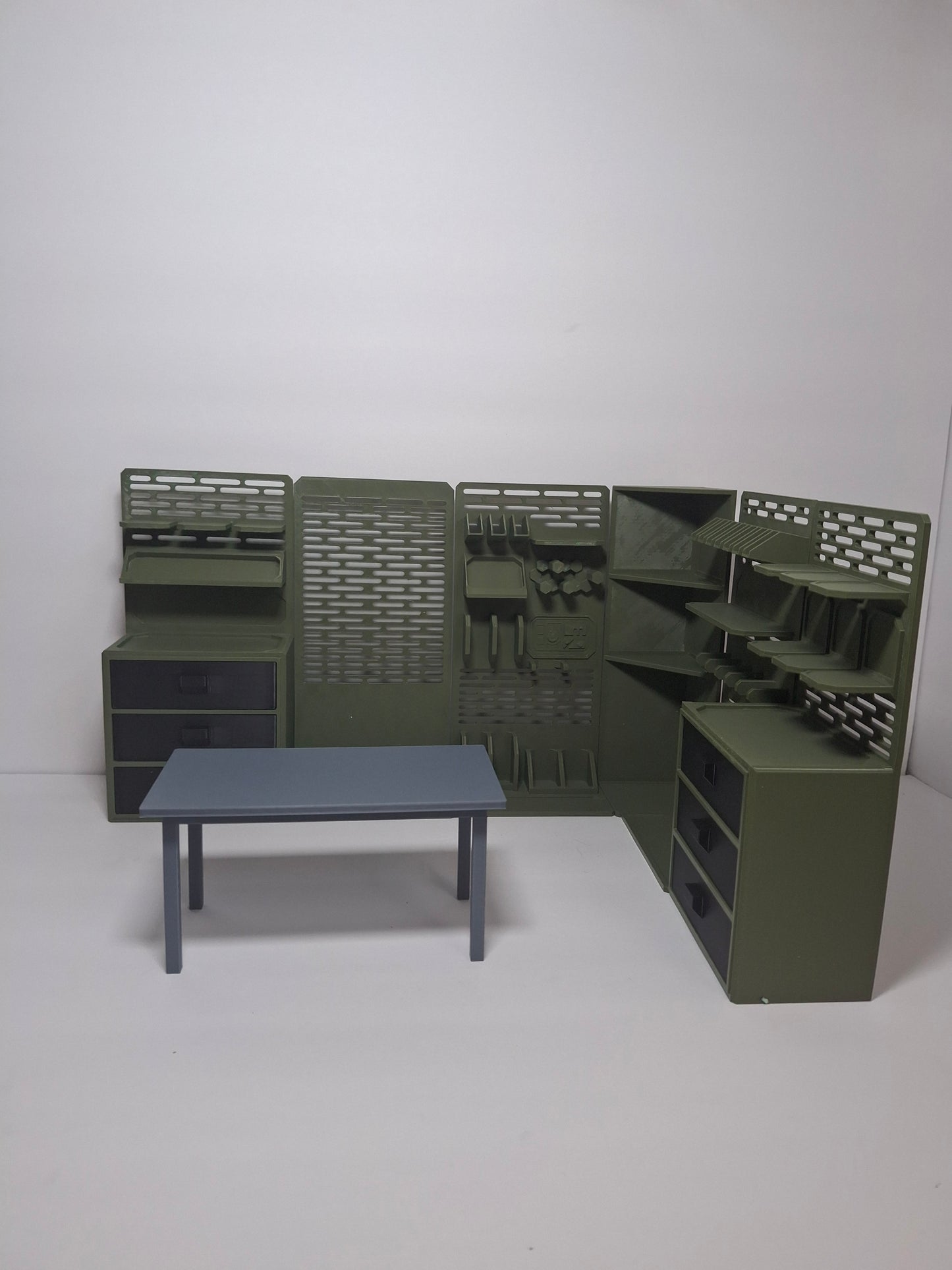Weapon Storage Room 7 Piece Unpainted Set 1/12 scale for action figure photography GI Joe Classified Cosmic Legions Valaverse Star Wars Monster Force Marvel Legends Mezco olive green grey black