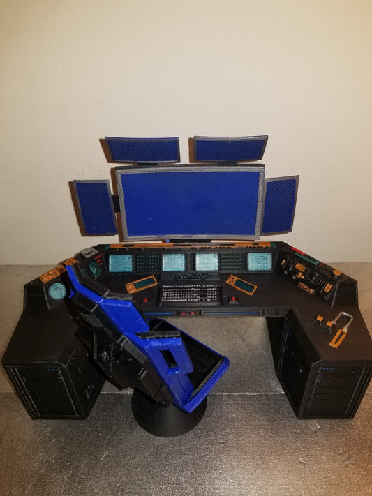 BATMAN SCIFI SPACE COMPUTER DESK AND  MULTIPLE SCREENS 1/12 scale for action figure photography Mythic Legions Star Wars Mezco Neca