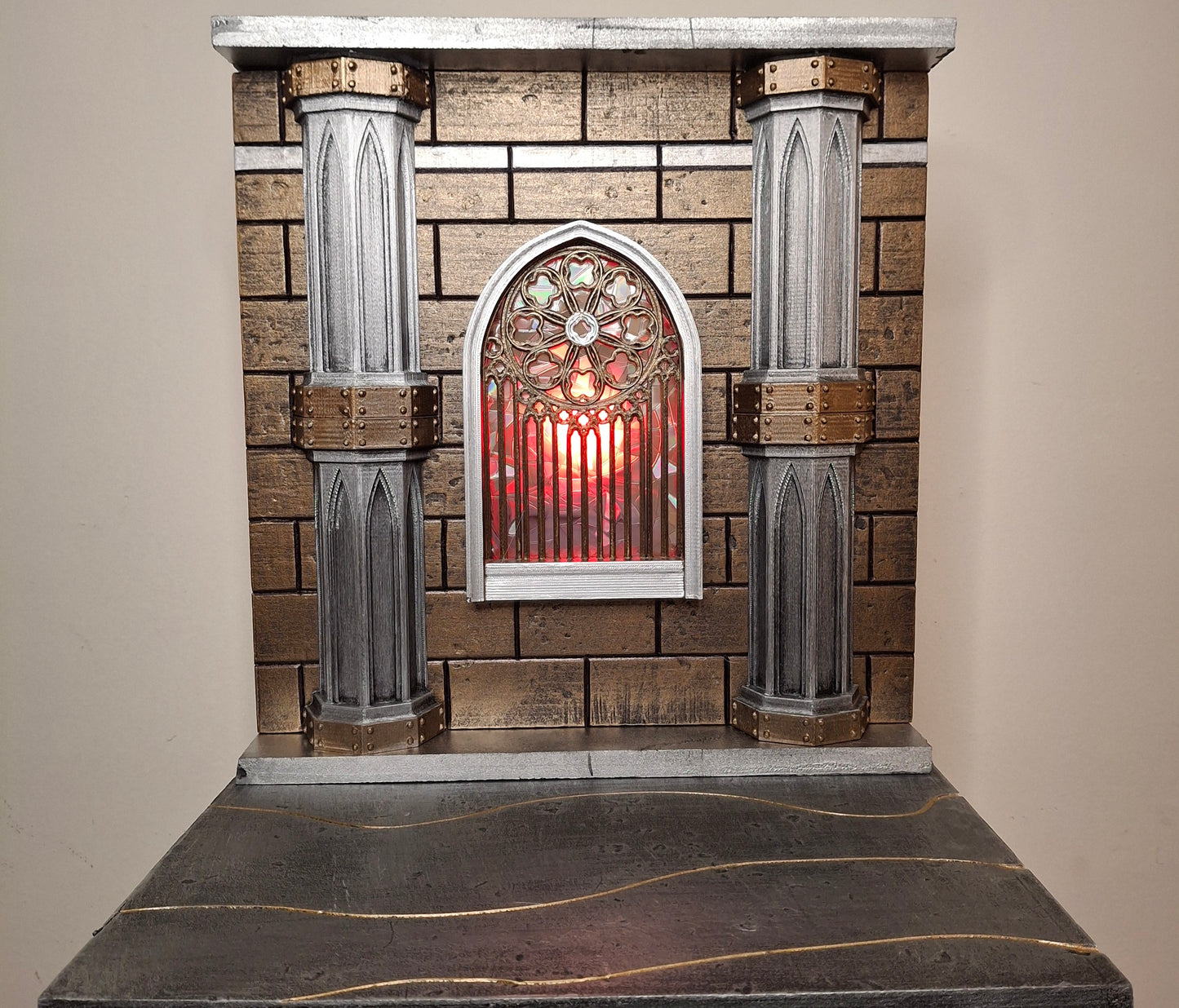 Mythic Legions Modular diorama With Gothic Window handmade custom Mezco Neca Marvel Legends Detolf